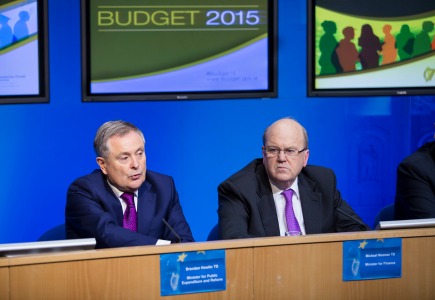 Minister Noonan and Minister Howlin at Budget 2015 press conference