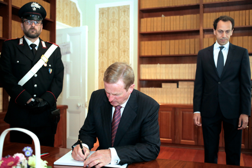 Taoiseach signs Book of Condolences at Italian Embassy