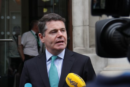 Minister Donohoe speaks to media on AIB Initial Public Offering (IPO)