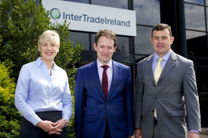 Minister Sherlock pictured with Margaret Hearty and Aidan Gough of InterTradeIreland at their offices in Newry